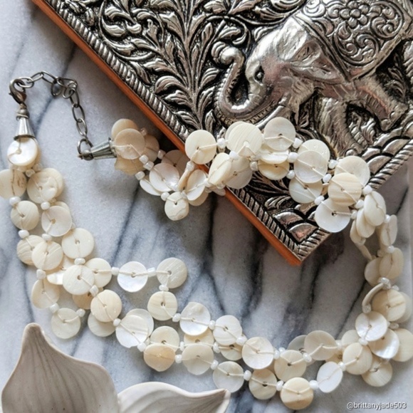 Jewelry - Triple Strand •Capiz Shell• Necklace